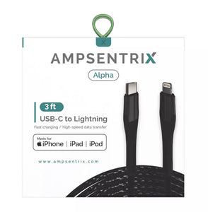 Ampsentrix Lightning to Type C USB 3ft