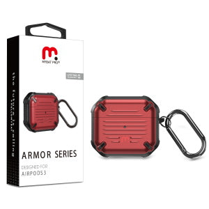 MyBat Pro Armor Series Case for Apple AirPods 3 with Wireless Charging Case - Black / Red
