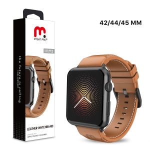 MyBat Pro Leather Watchband for Apple Watch Series 4 44mm/Watch Series 7 45mm / Watch SE 44mm - Brown