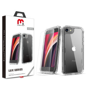 MyBat Pro Lux Series Case with Tempered Glass for Apple iPhone SE (2020) / SE (2022) - Transparent Clear